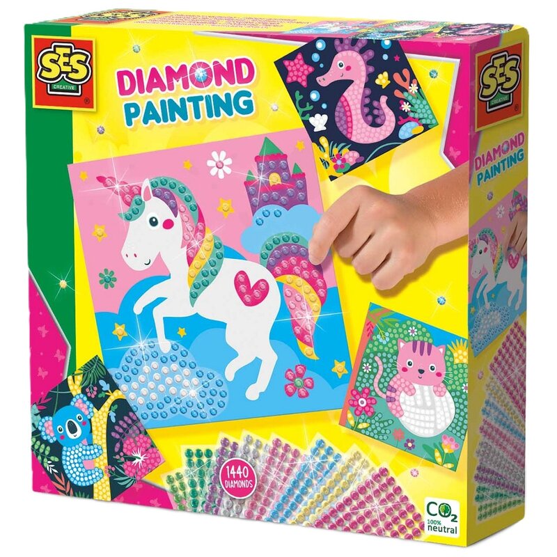 Zestaw kreatywny SES Creative Diamentowa wyklejanka Zwierzęta 14701