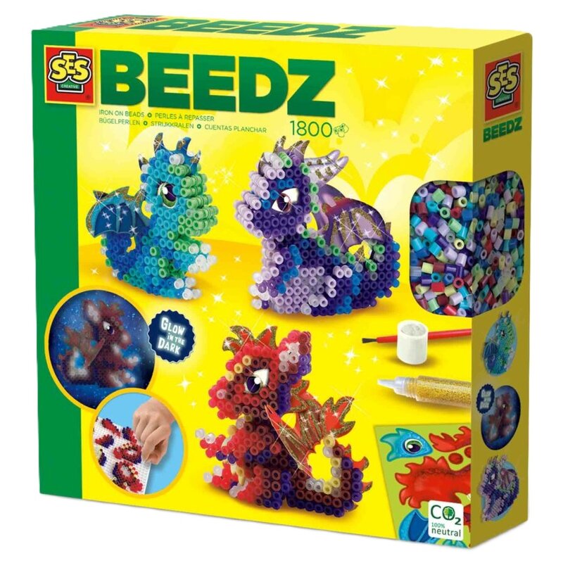 Zestaw kreatywny SES Creative Koraliki Smoki 06208