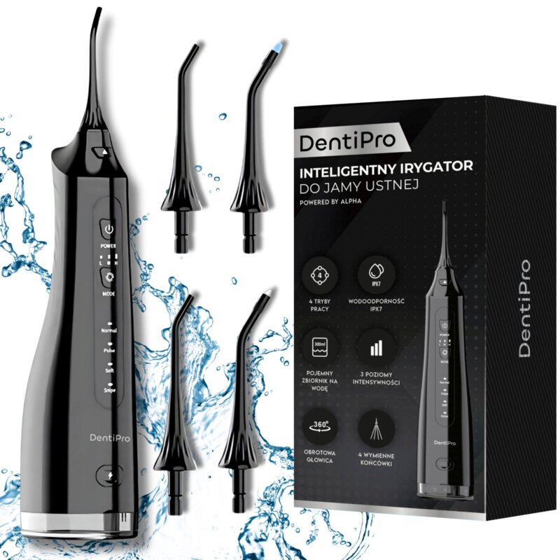 Irygator do zębów ALPHA DentiPro SWF-02 Czarny