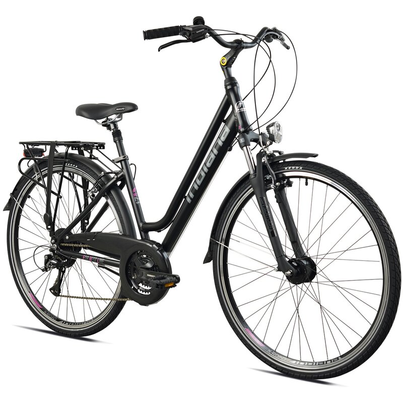 Rower trekkingowy INDIANA X-Road 3.0 D17 28 cali damski Czarno-fioletowy