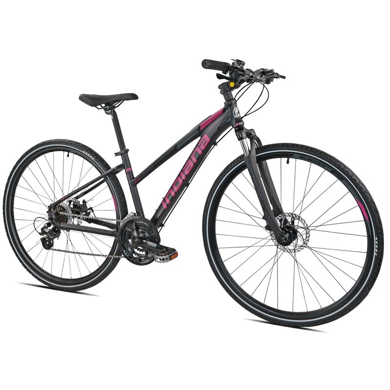 Rower crossowy INDIANA X-Cross 2.0 D15 damski Czarno-różowy