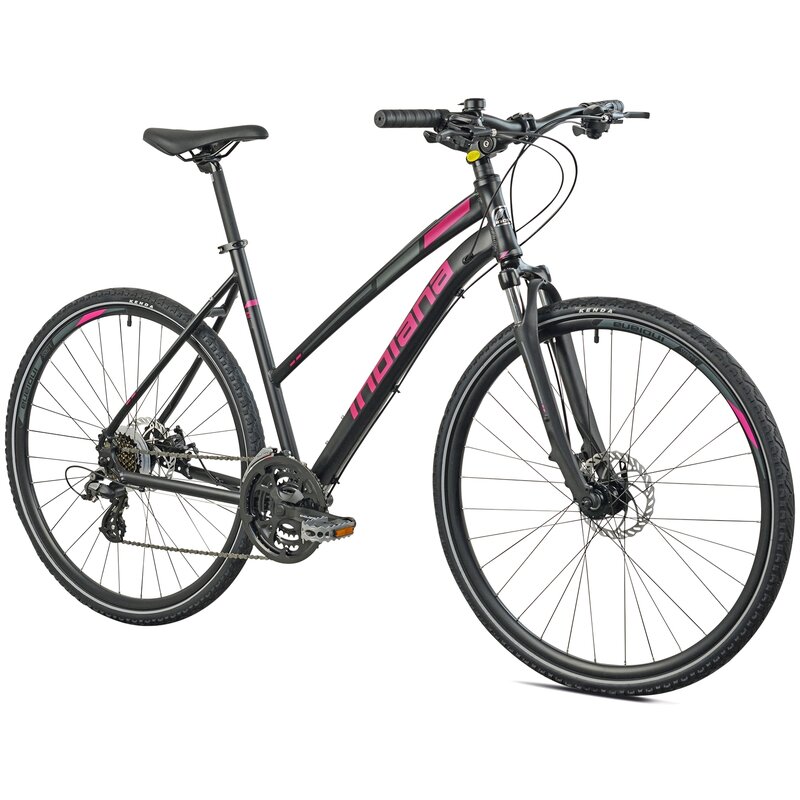 Rower crossowy INDIANA X-Cross 2.0 D19 damski Czarno-różowy