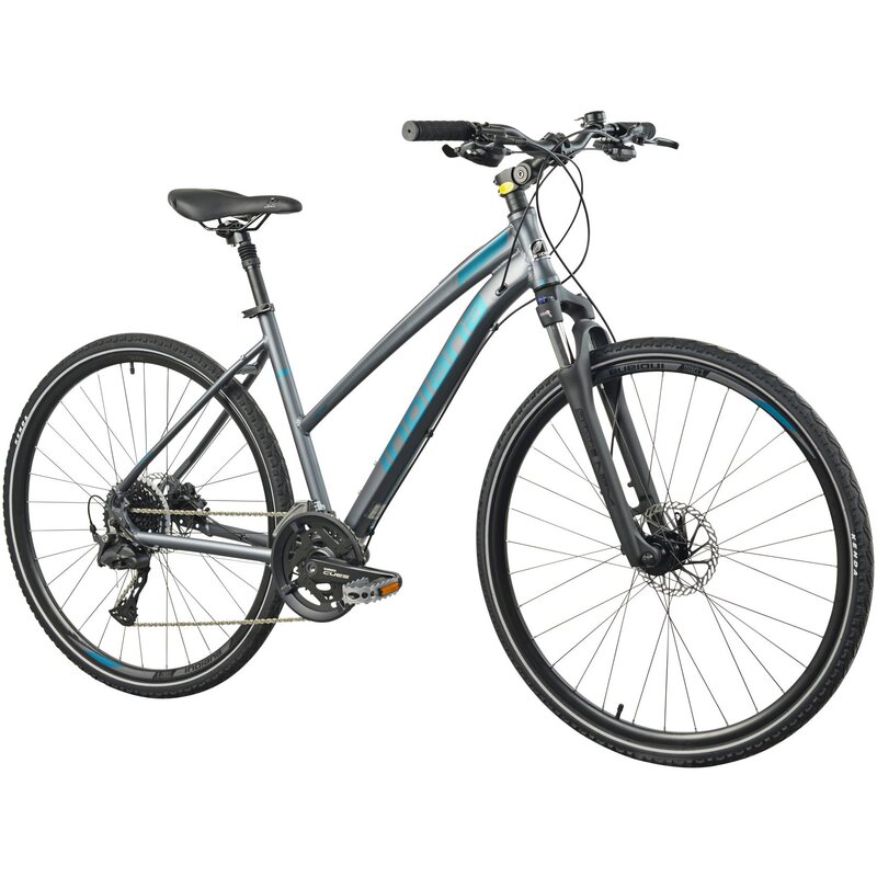 Rower crossowy INDIANA X-Cross 5.0 D17 28 cali damski Srebrno-błękitny