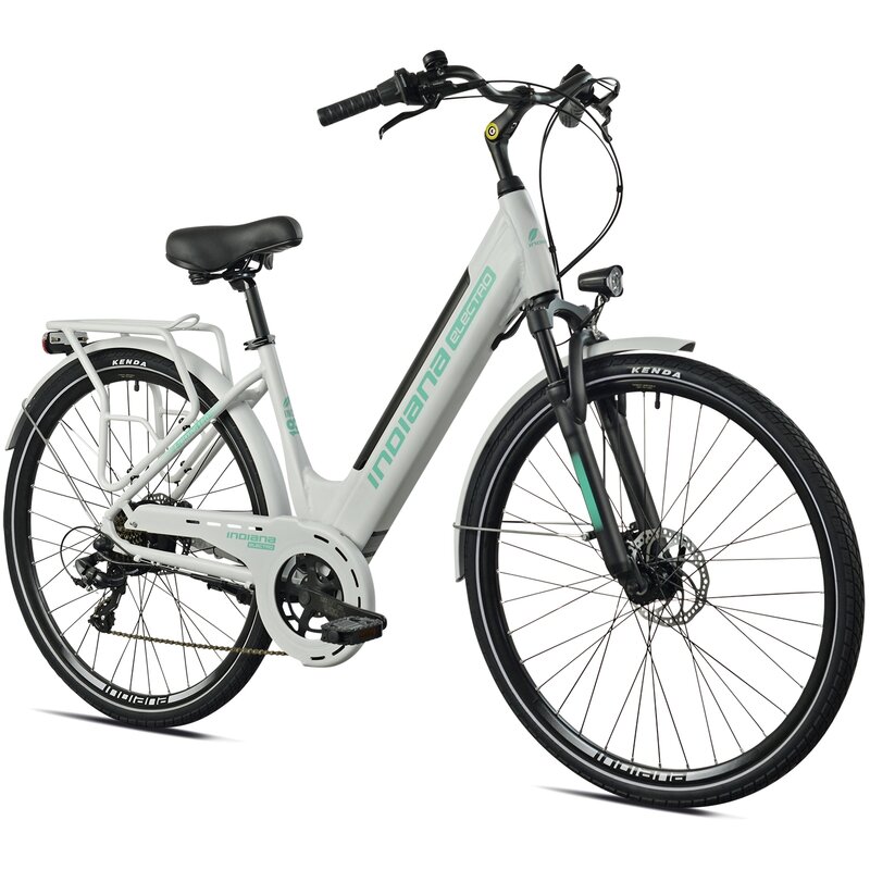 Rower elektryczny INDIANA E-Trekking 3.0 D18 28 cali damski Biały