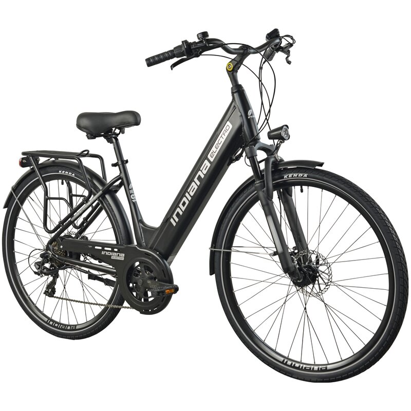 Rower elektryczny INDIANA E-Trekking 3.0 D18 28 cali damski Czarny
