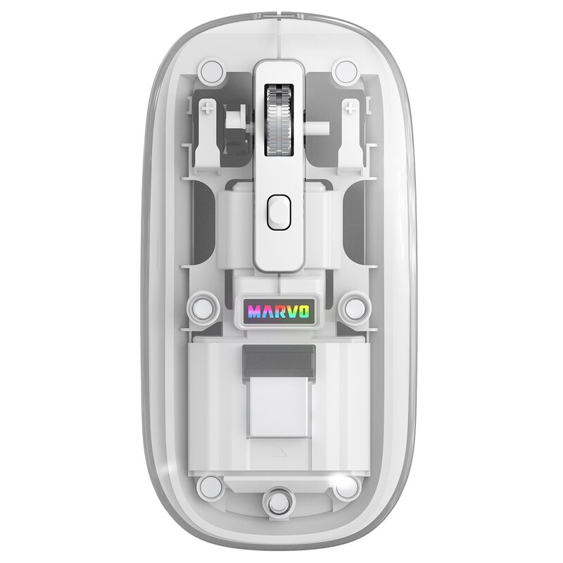 Mysz MARVO Prism B10 Biało-przezroczysty