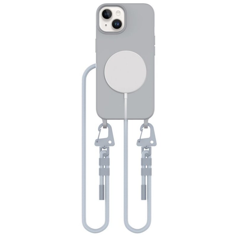 Etui TECH-PROTECT MagNecklace MagSafe do Apple iPhone 15 Szary