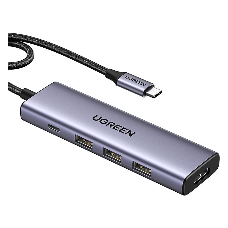UGREEN Hub USB-C CM511 HDMI 4K 60Hz 3xUSB 3.0 5Gbps PD 100W srebrny