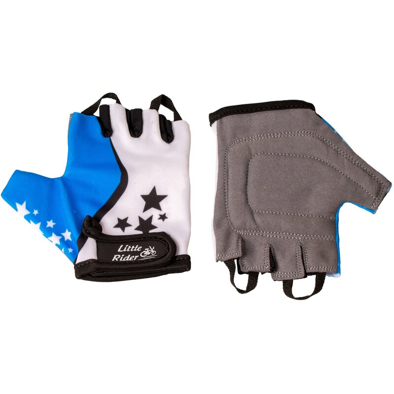 Rękawiczki rowerowe LITTLE RIDER Stars (rozmiar XXS) Biało-czarno-niebieski