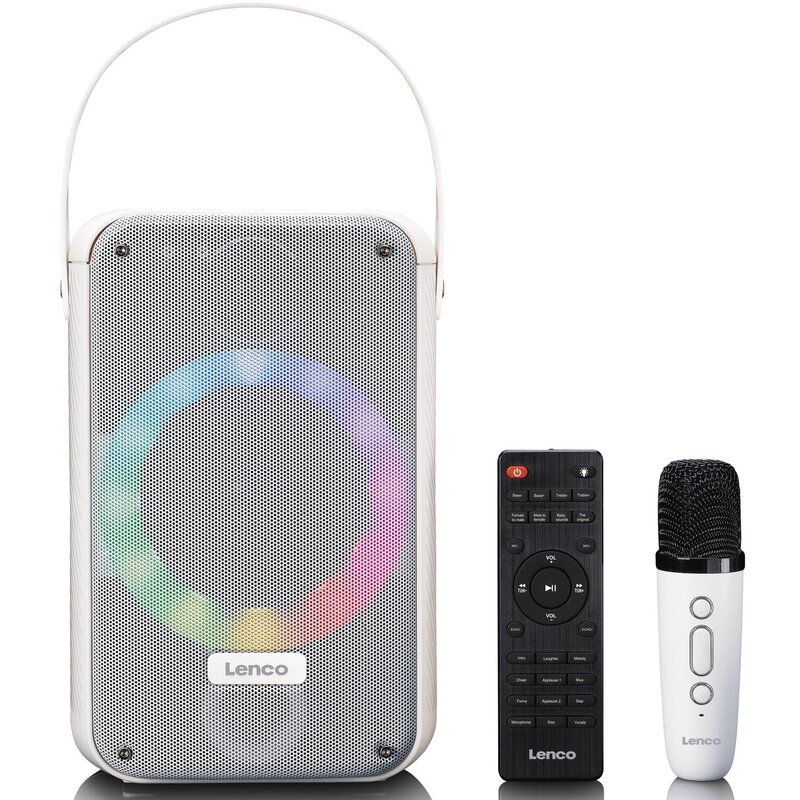 Power audio LENCO BTC-060WH Mikrofon Karaoke Biały