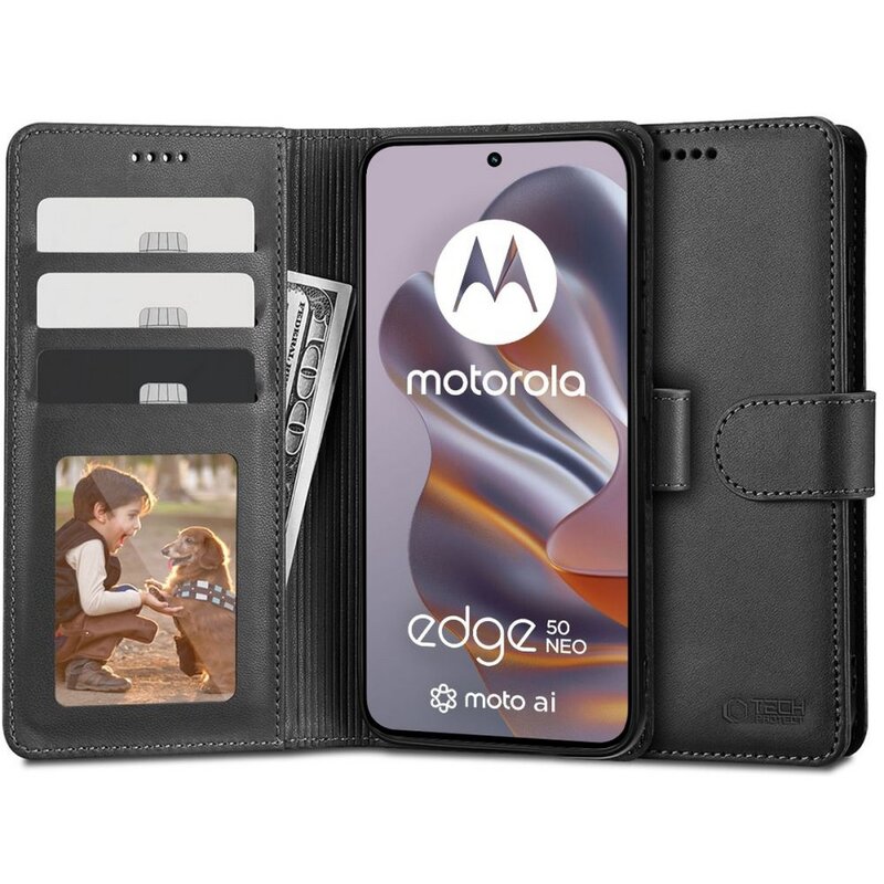 Etui TECH-PROTECT Wallet do Motorola Edge 50 Neo Czarny
