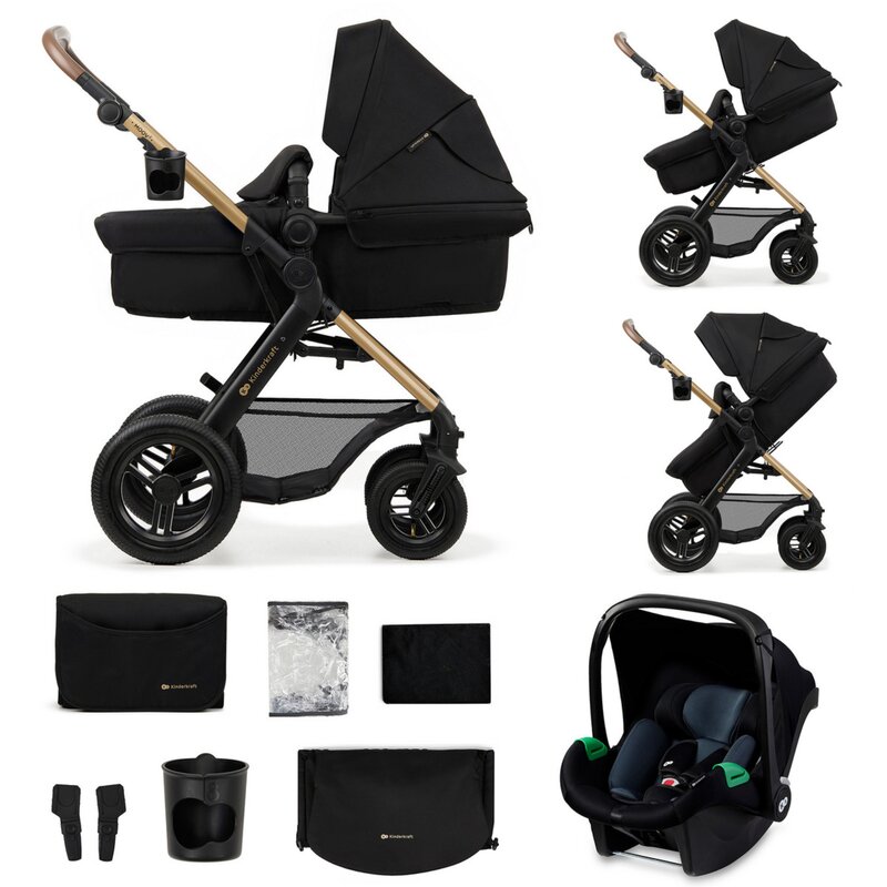 Wózek dziecięcy wielofunkcyjny KINDERKRAFT Moov 2 Air 3w1 Czarny
