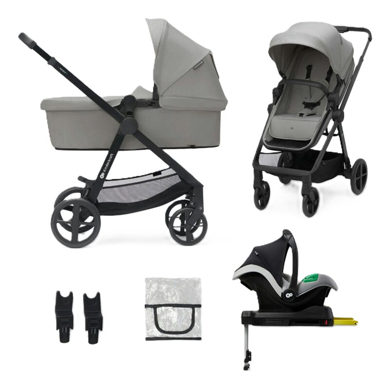 Wózek dziecięcy wielofunkcyjny KINDERKRAFT Newly 4w1 Mink Pro Szary