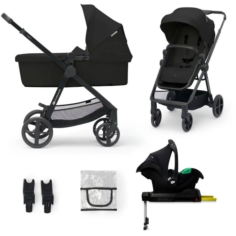 Wózek dziecięcy wielofunkcyjny KINDERKRAFT Newly 4w1 Mink Pro Czarny