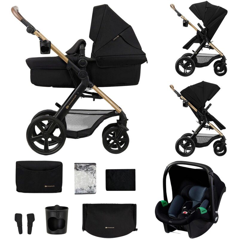Wózek dziecięcy wielofunkcyjny KINDERKRAFT Moov 2 XL 3w1 Czarny