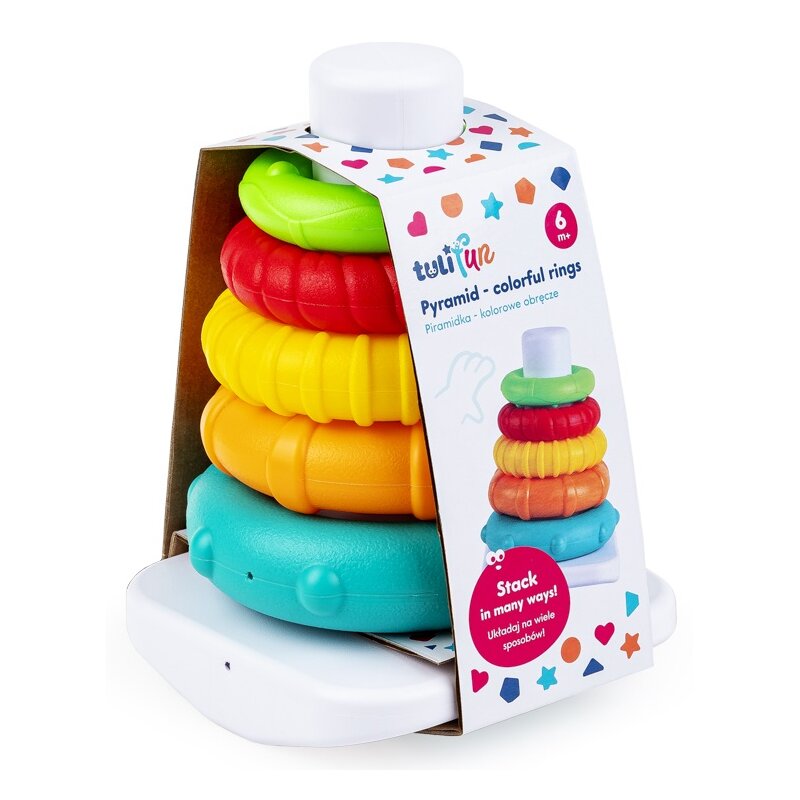 Zabawka edukacyjna TULIFUN Piramidka Kolorowe obręcze TF30128