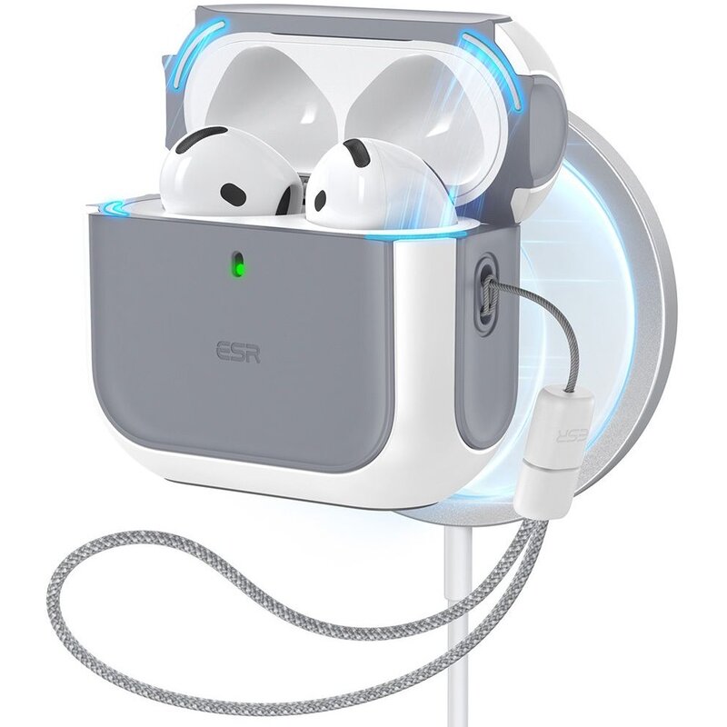 Etui na słuchawki ESR Orbit HaloLock MagSafe do Apple Airpods 4/5 Biały