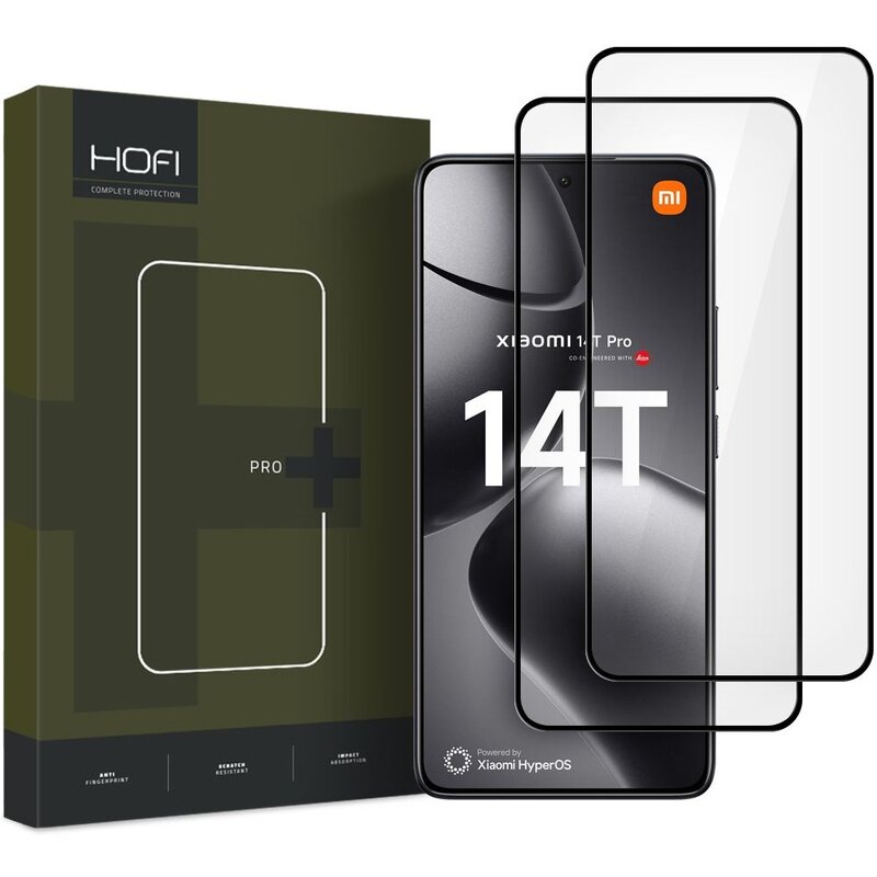 Szkło hartowane HOFI Glass Pro+ do Xiaomi 14T/14T Pro Czarny (2 szt.)