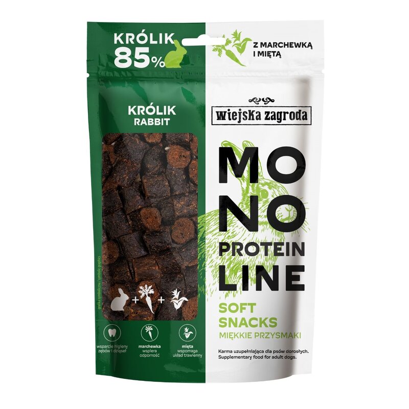 Przysmak dla psa WIEJSKA ZAGRODA Monoproteinowy Soft Snacks Królik 115 g