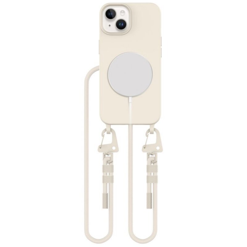 Etui TECH-PROTECT MagNecklace MagSafe do Apple iPhone 14 Kremowy
