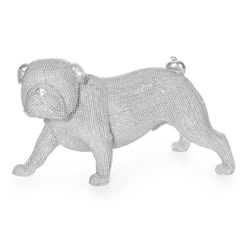 Figurka dekoracyjna EUROFIRANY Eldo Buldog Angielski Srebrny