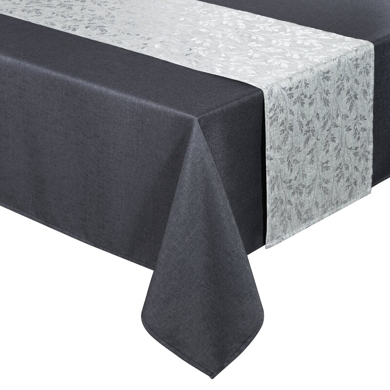 Obrus z bieżnikiem EUROFIRANY Anita 6 140 x 260 cm Stalowy