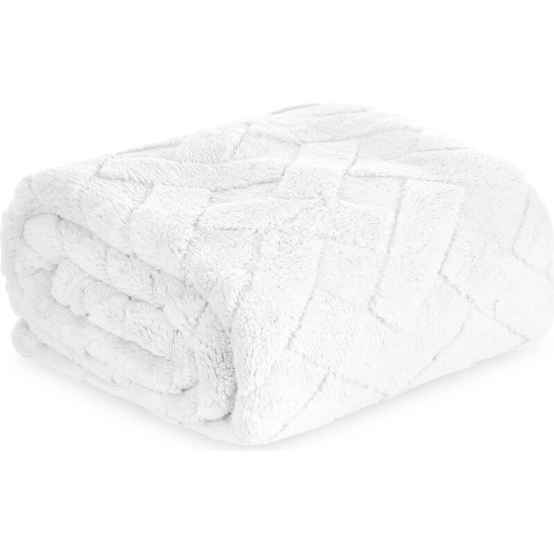 Koc EUROFIRANY D91 Caro 70 x 160 cm Biały