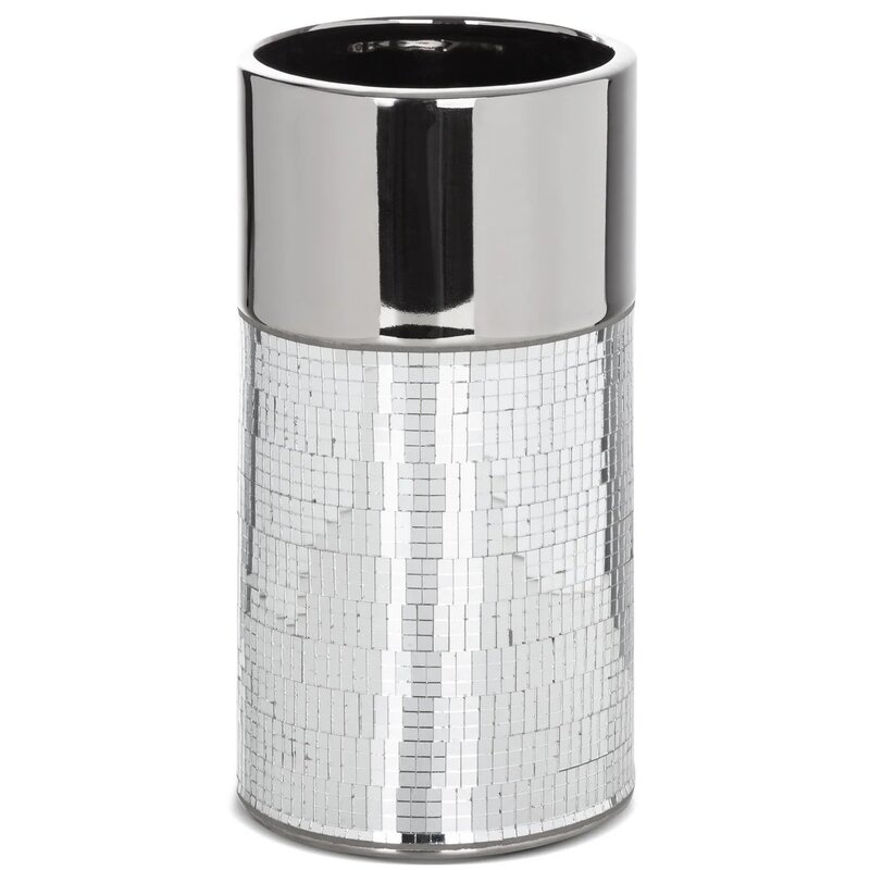 Wazon EUROFIRANY Mirona 08 14 x 30 cm Srebrny