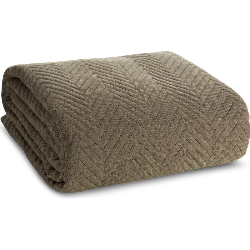 Narzuta EUROFIRANY Len 3 170 x 210 cm Ciemnobeżowy