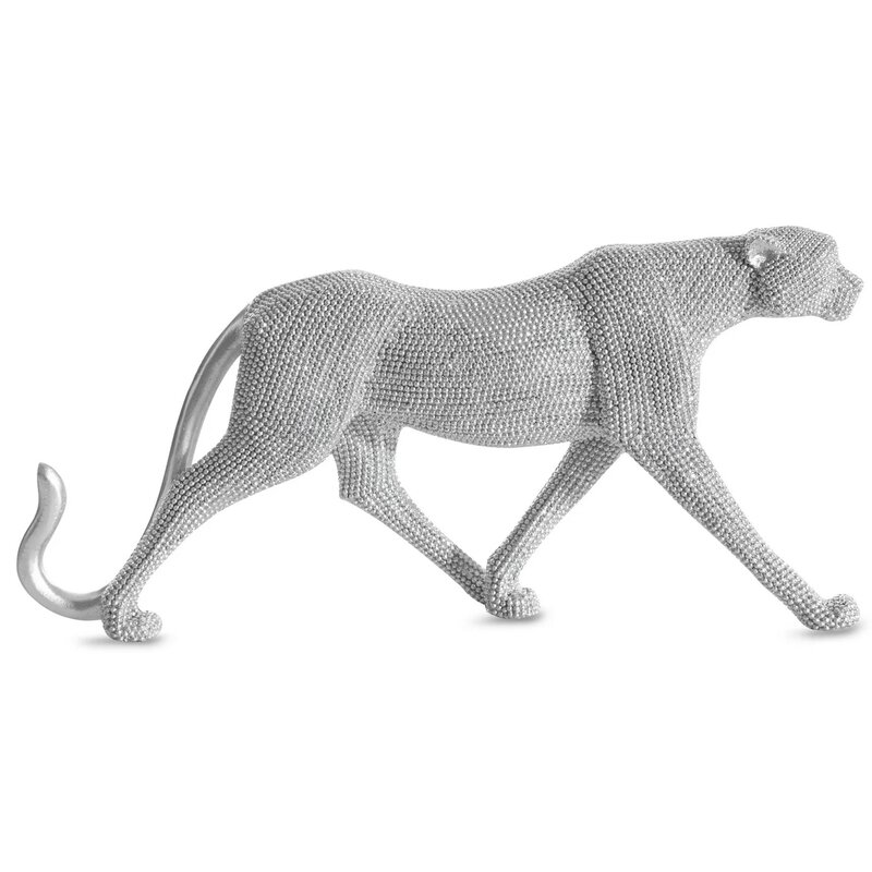 Figurka dekoracyjna EUROFIRANY Eldo Pantera Srebrny