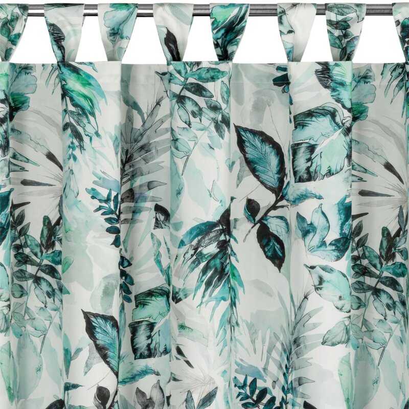 Zasłona EUROFIRANY Garden2 155 x 260 cm Biało-zielony