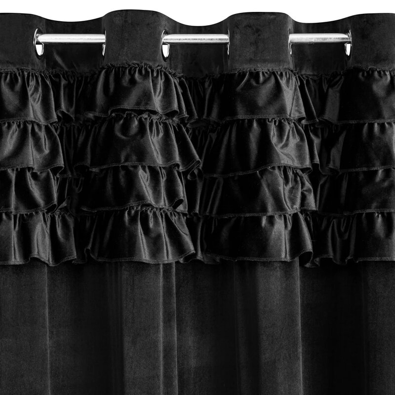 Zasłona EUROFIRANY Erin 140 x 250 cm Czarny