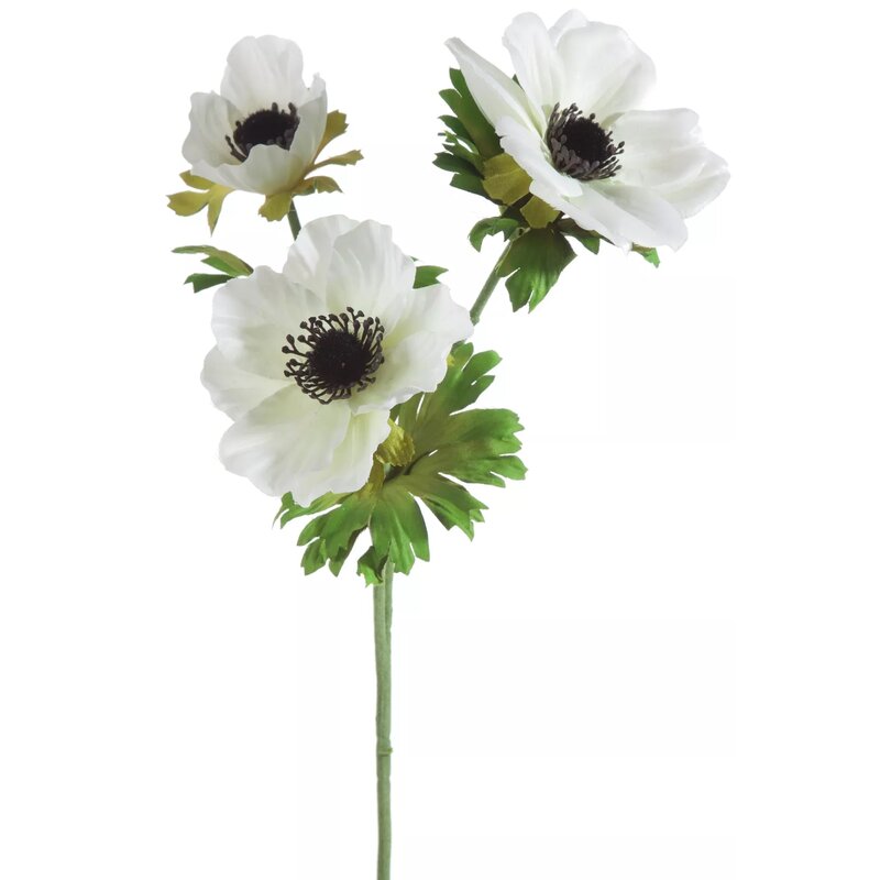 Sztuczny kwiat EUROFIRANY Natu 432919 Anemon Biały