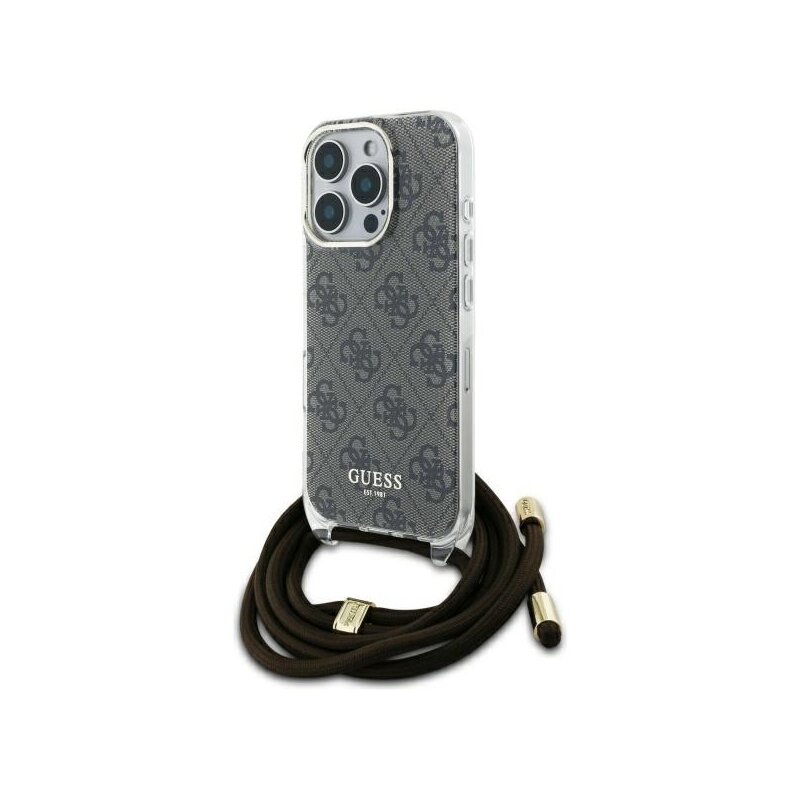 Etui GUESS Crossbody Cord 4G Print do Apple iPhone 16 Pro Max Brązowy