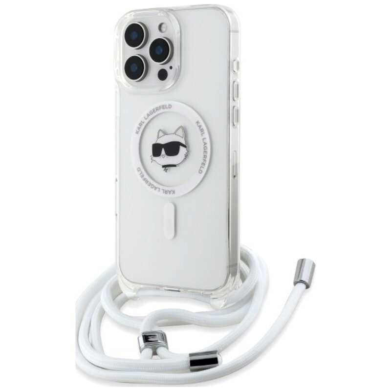 Etui KARL LAGERFELD IML Choupette Head & Cord MagSafe do Apple iPhone 16 Pro Przezroczysty