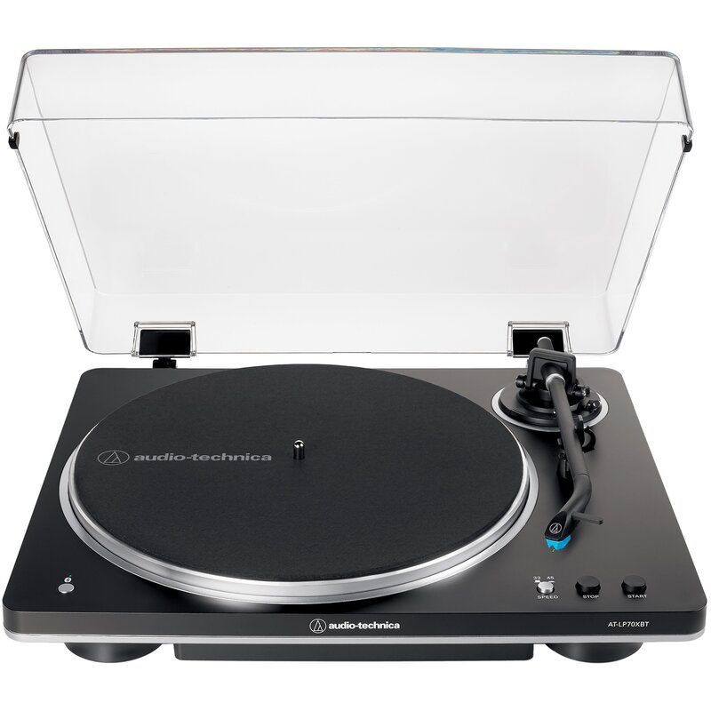 Gramofon AUDIO-TECHNICA AT-LP70XBT Czarny, Automatyczny, Napęd paskowy, Bluetooth, Prędkość odtw. 33 1/3, 45 obr./min