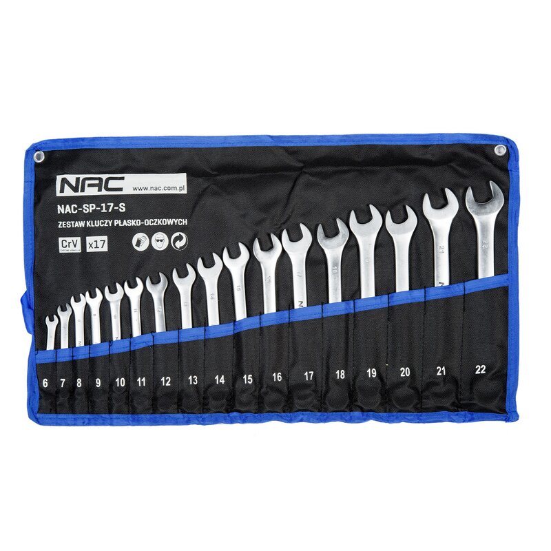 Zestaw kluczy płasko-oczkowych NAC SP-17-S