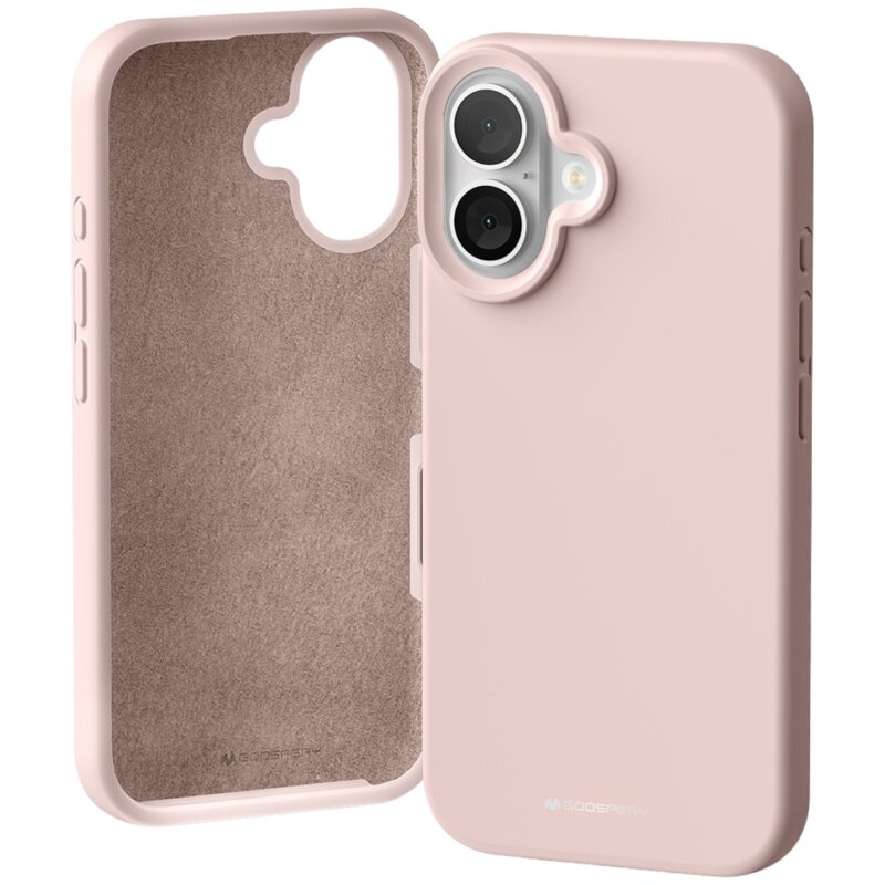 Etui MERCURY Silicone do Apple iPhone 16 Piaskowy róż