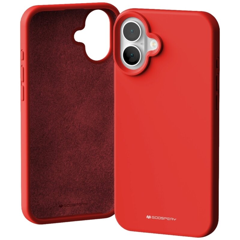 Etui MERCURY Silicone do Apple iPhone 16 Plus Czerwony