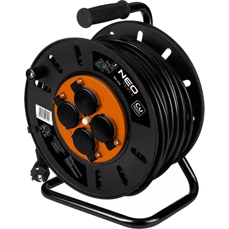 Przedłużacz bębnowy NEO TOOLS 90-175 50 m Czarno-pomarańczowy