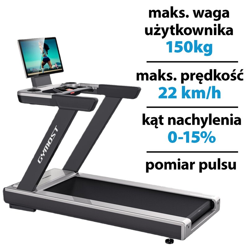 Bieżnia elektryczna GYMOST 6830 TFT 2942W 22km/h