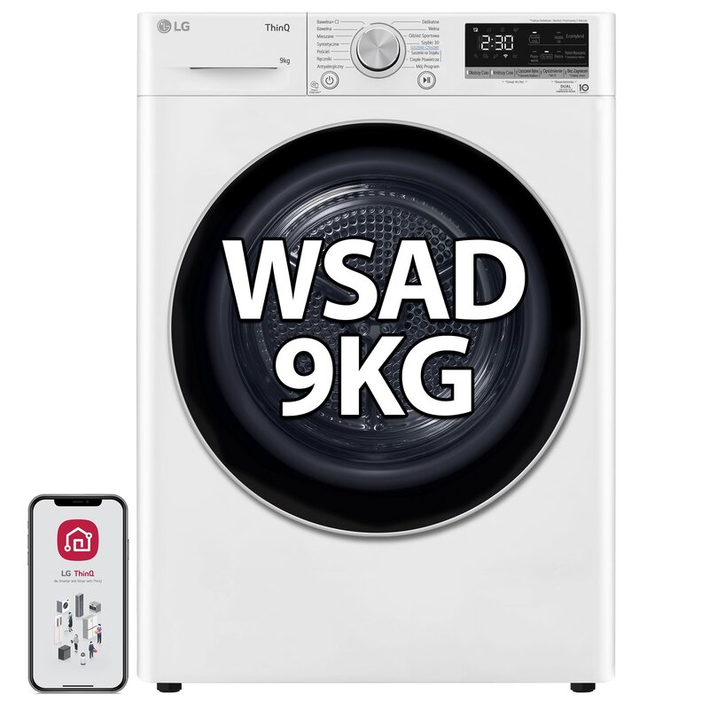 Suszarka LG MRC90V9AV3N Z pompą ciepła 9kg Klasa energetyczna C Auto Cleaning Condenser Smart ThinQ