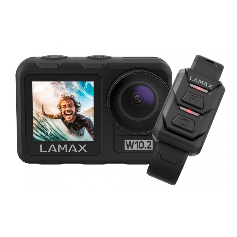 Kamera sportowa LAMAX W10.2 4K/60FPS, dwa wyświetlacze, MAXsmooth 2.0, wodoszczelna do 12m bez etui, Wi-Fi