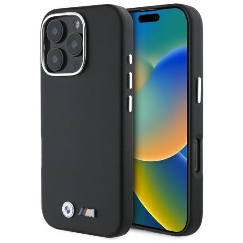 Etui BMW M Smooth Full Wrapped Metal do Apple iPhone 16 Pro Czarny