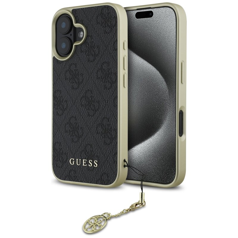 Etui GUESS 4G Charms Collection do Apple iPhone 16 Czarny