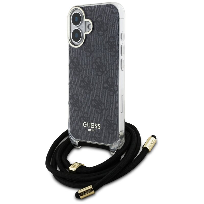 Etui GUESS Crossbody Cord 4G Print do Apple iPhone 16 Czarny