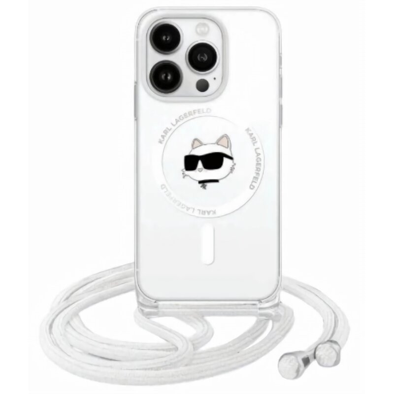 Etui KARL LAGERFELD IML Choupette Head & Cord MagSafe do Apple iPhone 16 Przezroczysty