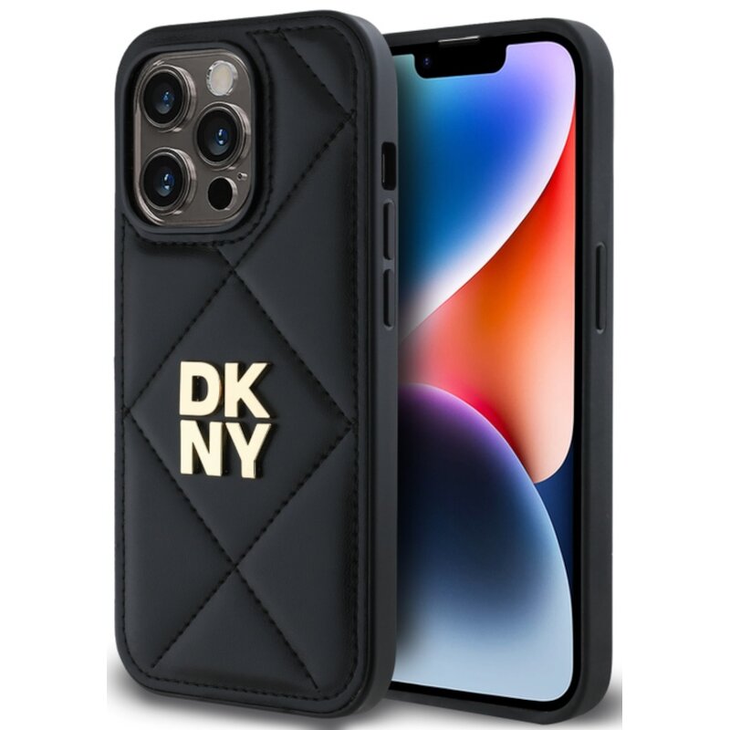 Etui DKNY Quilted Stack Logo do Apple iPhone 14 Pro Czarny