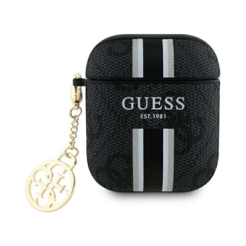 Guess 4G Printed Stripes Charm do Apple AirPods 1/2 Brązowy