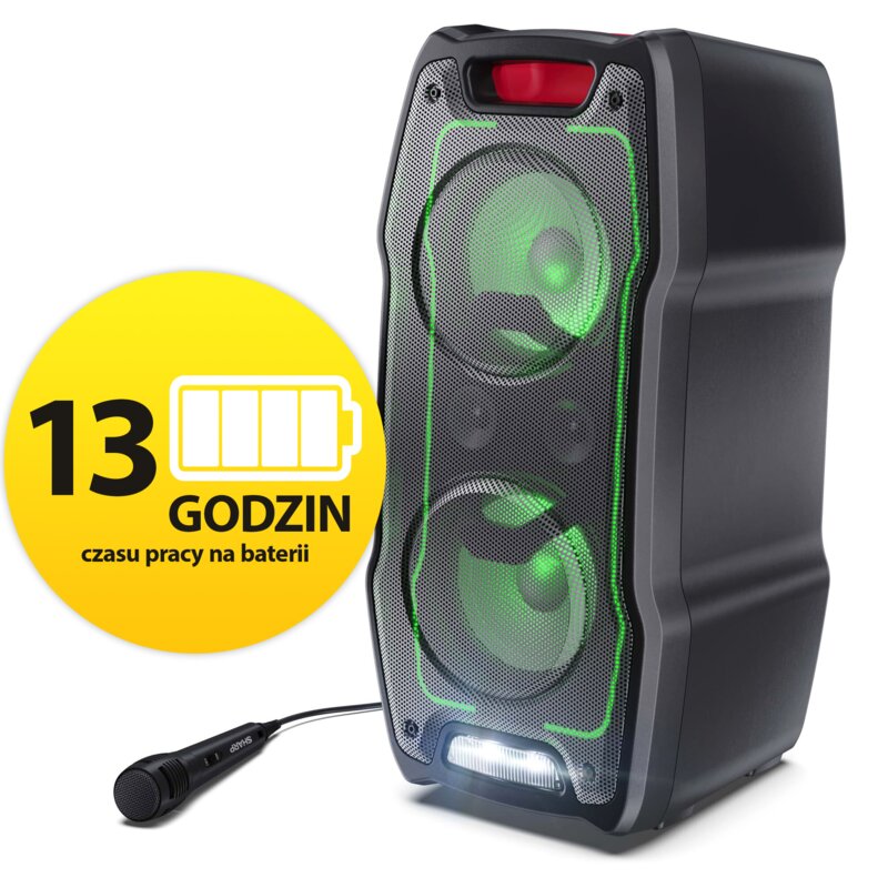 Sharp XParty Sing PS-932 180W Bluetooth Mikrofon Karaoke Czarny